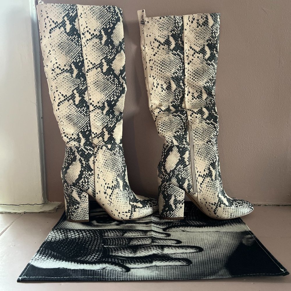 Faux Snakeskin Boots - Glenda Roccia Print